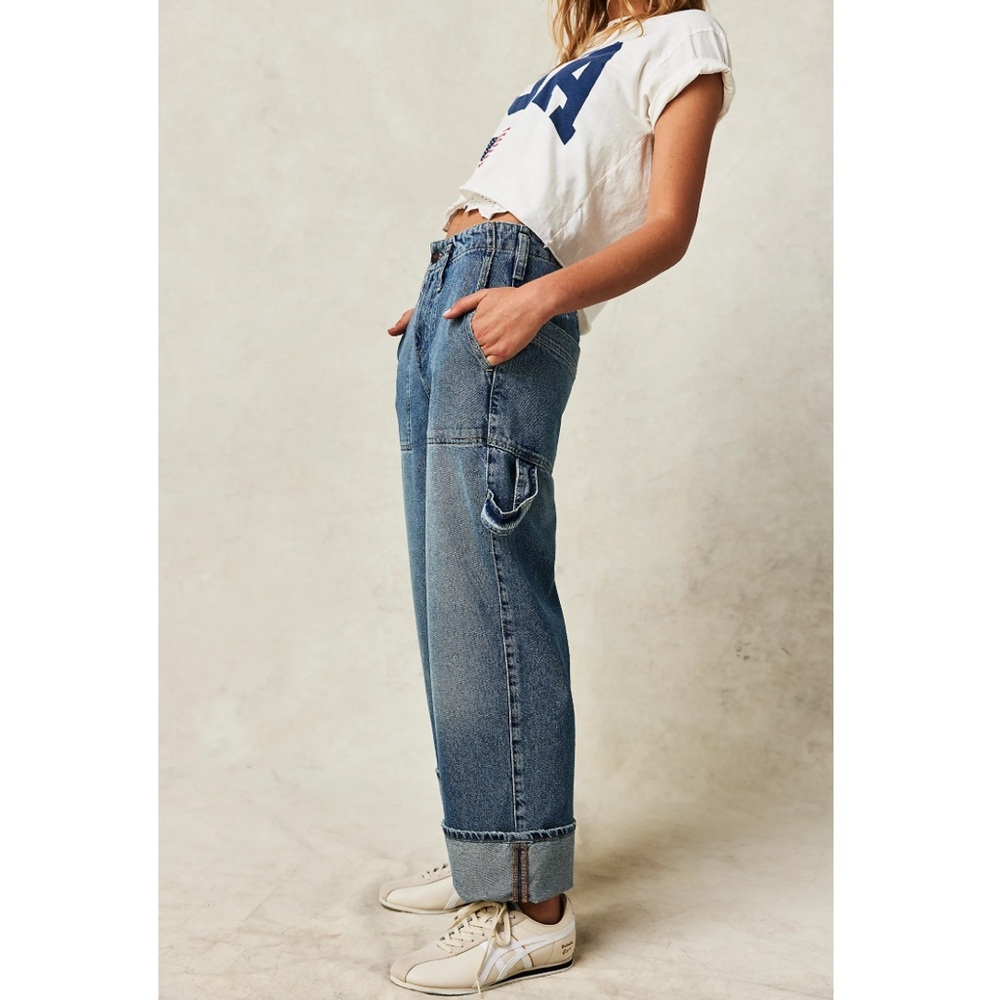 Free People Major League Mid Rise Jeans